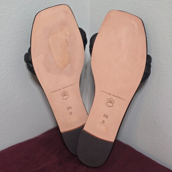 Loeffler Randall Braided Bond Flat Sandal in Black Size US Womens 6.5 B - Picture 5 of 7